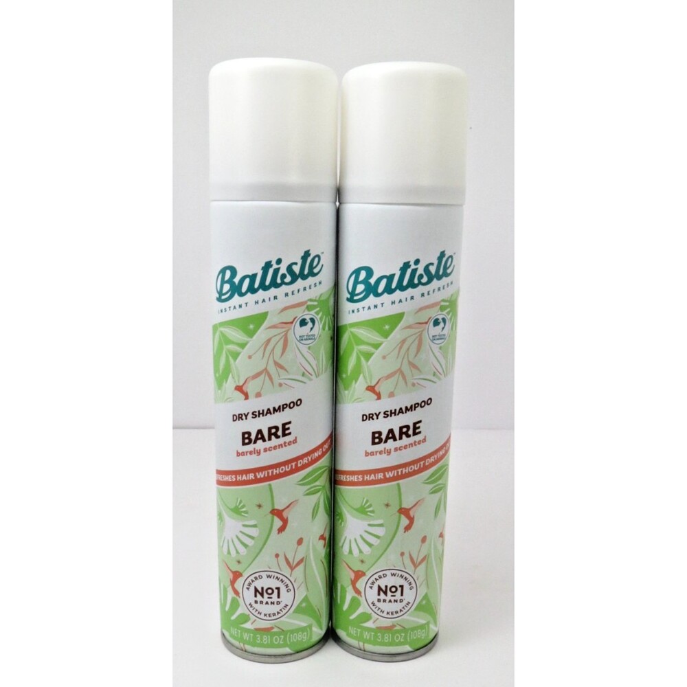 Batiste Dry Shampoo‎ Bare (Barely Scented) Fragrance 3.81 oz 2-Pack